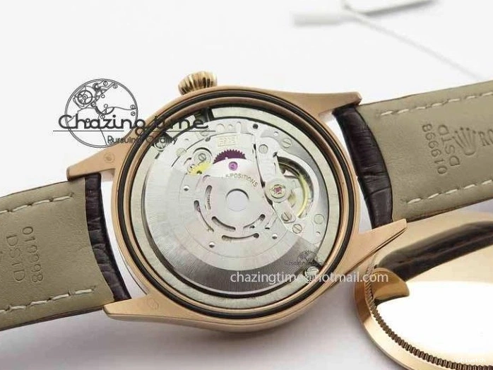 Brown On VF Date Best Cellini Dial A3165 White Strap RG Stick Markers Leather Edition 0104